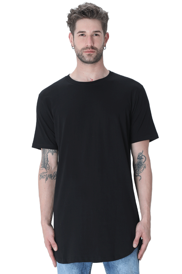 MALE LONGLINE CURVED T-SHIRT